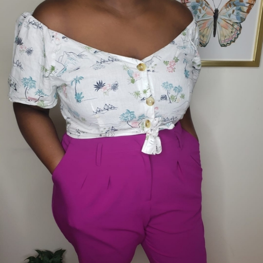 Primark crop top with front tie XL
